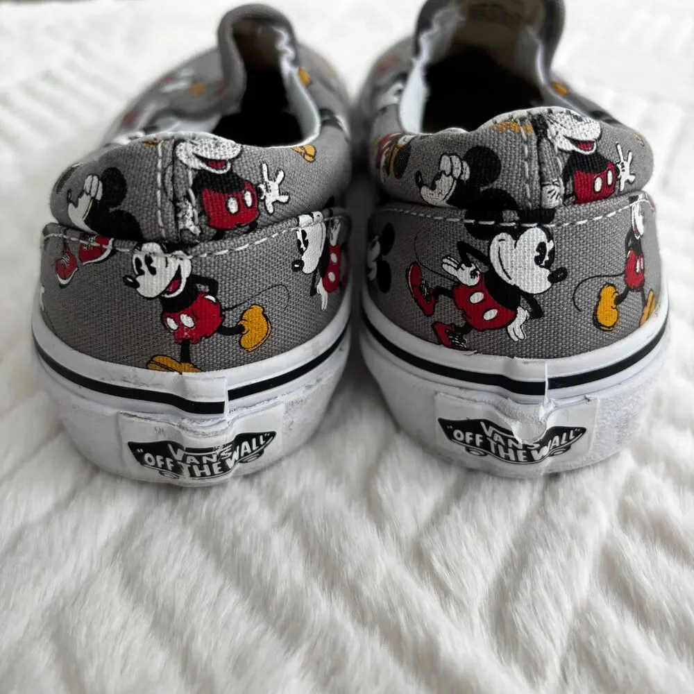 Vans Kids Gray Mickey Mouse Slip-On Sneakers - Picture 3 of 9